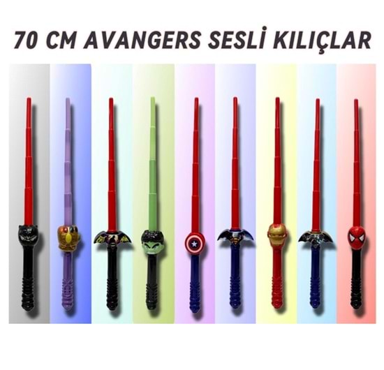 70 CM AVANGERS SESLİ IŞIKLI SENSÖRLÜ KILIÇ